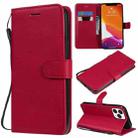 For iPhone 13 Pro Max Pure Color Horizontal Flip Leather Case with Holder & Card Slots & Wallet & Lanyard (Red) - 1