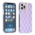For iPhone 13 Pro Laser Aurora Rhombic Grid TPU Protective Case (Purple) - 1