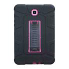 For Samsung Galaxy Tab A 8.0 2015 C5 Four Corners Shockproof Silicone + PC Protective Case with Holder(Black + Rose Red) - 1