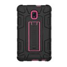 For Samsung Galaxy Tab A 8.0 2017 C5 Four Corners Shockproof Silicone + PC Protective Case with Holder(Black + Rose Red) - 1