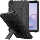 For Samsung Galaxy Tab A 8.4 T307 C5 Four Corners Shockproof Silicone + PC Protective Case with Holder(Black) - 1