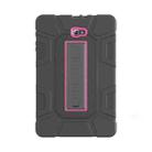 For Samsung Galaxy Tab A  10.1 T580 C5 Four Corners Shockproof Silicone + PC Protective Case with Holder(Black + Rose Red) - 1