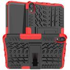 For iPad mini 6 Tire Texture TPU + PC Shockproof Tablet Case with Holder(Red) - 1