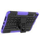 For iPad mini 6 Tire Texture TPU + PC Shockproof Tablet Case with Holder(Purple) - 7