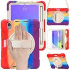 For iPad mini 6 Silicone + PC Protective Tablet Case with Holder & Shoulder Strap(Colorful Red) - 1