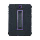 For Samsung Galaxy Tab S3 9.7 T820 C5 Four Corners Shockproof Silicone + PC Protective Case with Holder(Black + Purple) - 1