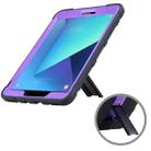 For Samsung Galaxy Tab S3 9.7 T820 C5 Four Corners Shockproof Silicone + PC Protective Case with Holder(Black + Purple) - 5