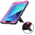 For Samsung Galaxy Tab S3 9.7 T820 C5 Four Corners Shockproof Silicone + PC Protective Case with Holder(Black + Rose Red) - 5