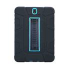 For Samsung Galaxy Tab S3 9.7 T820 C5 Four Corners Shockproof Silicone + PC Protective Case with Holder(Black + Blue) - 1