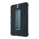For Samsung Galaxy Tab S3 9.7 T820 C5 Four Corners Shockproof Silicone + PC Protective Case with Holder(Black + Light Green) - 2
