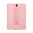 For Samsung Galaxy Tab S3 9.7 T820 C5 Four Corners Shockproof Silicone + PC Protective Case with Holder(Rose Gold) - 1