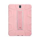 For Samsung Galaxy Tab S3 9.7 T820 C5 Four Corners Shockproof Silicone + PC Protective Case with Holder(Rose Gold + Grey) - 1
