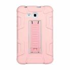 For Samsung Galaxy Tab E 7.0 T110 C5 Four Corners Shockproof Silicone + PC Protective Case with Holder(Rose Gold + Grey) - 1