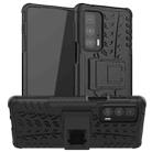 For Motorola Edge 20 Pro Tire Texture Shockproof TPU+PC Protective Case with Holder(Black) - 1