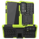 For Motorola Edge 20 Pro Tire Texture Shockproof TPU+PC Protective Case with Holder(Green) - 1