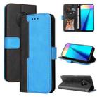 For Infinix Note 7 Business Stitching-Color Horizontal Flip PU Leather Case with Holder & Card Slots & Photo Frame(Blue) - 1