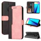 For Infinix Note 7 Business Stitching-Color Horizontal Flip PU Leather Case with Holder & Card Slots & Photo Frame(Pink) - 1