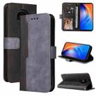 For Tecno Spark 6 Business Stitching-Color Horizontal Flip PU Leather Case with Holder & Card Slots & Photo Frame(Grey) - 1