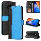 For Tecno Spark 6 Business Stitching-Color Horizontal Flip PU Leather Case with Holder & Card Slots & Photo Frame(Blue) - 1