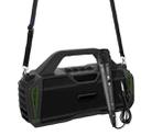 New Rixing NR-6011M Bluetooth 5.0 Portable Outdoor Karaoke Wireless Bluetooth Speaker with Microphone & Shoulder Strap(Green) - 1