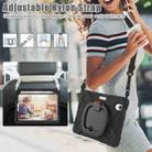 For iPad mini 6 Silicone + PC Protective Tablet Case with Holder & Shoulder Strap(Black+Black) - 7