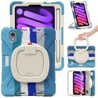 For iPad mini 6 Silicone + PC Protective Tablet Case with Holder & Shoulder Strap(Colorful Blue) - 1