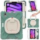 For iPad mini 6 Silicone + PC Protective Tablet Case with Holder & Shoulder Strap(Emerald Green) - 1