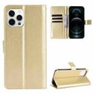 For iPhone 13 mini Crazy Horse Texture Horizontal Flip Leather Case with Holder & Card Slots & Lanyard (Gold) - 1