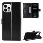 For iPhone 13 Pro Max Crazy Horse Texture Horizontal Flip Leather Case with Holder & Card Slots & Lanyard (Black) - 1