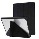 For iPad 10.2 2021 / 2020 / 2019 Deformation Transparent Acrylic Horizontal Flip PU Leather Case with Multi-folding Holder & Sleep / Wake-up Function & Pen Slot(Black) - 1
