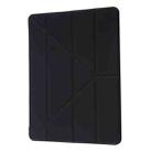 For iPad 10.2 2021 / 2020 / 2019 Deformation Transparent Acrylic Horizontal Flip PU Leather Case with Multi-folding Holder & Sleep / Wake-up Function & Pen Slot(Black) - 2