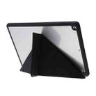 For iPad 10.2 2021 / 2020 / 2019 Deformation Transparent Acrylic Horizontal Flip PU Leather Case with Multi-folding Holder & Sleep / Wake-up Function & Pen Slot(Black) - 5