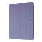 For iPad 10.2 2021 / 2020 / 2019 Deformation Transparent Acrylic Horizontal Flip PU Leather Case with Multi-folding Holder & Sleep / Wake-up Function & Pen Slot(Lavender Grey) - 2