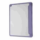 For iPad 10.2 2021 / 2020 / 2019 Deformation Transparent Acrylic Horizontal Flip PU Leather Case with Multi-folding Holder & Sleep / Wake-up Function & Pen Slot(Lavender Grey) - 3
