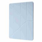 For iPad 10.2 2021 / 2020 / 2019 Deformation Transparent Acrylic Horizontal Flip PU Leather Case with Multi-folding Holder & Sleep / Wake-up Function & Pen Slot(Baby Blue) - 2