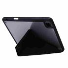 For iPad Pro 11 2022 / 2021 / 2020 / 2018 Deformation Transparent Acrylic Horizontal Flip PU Leather Tablet Case with Multi-folding Holder & Sleep / Wake-up Function & Pen Slot(Black) - 4