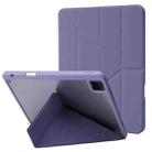 For iPad Pro 11 2022 / 2021 / 2020 / 2018 Deformation Transparent Acrylic Horizontal Flip PU Leather Tablet Case with Multi-folding Holder & Sleep / Wake-up Function & Pen Slot(Lavender Grey) - 1