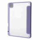 For iPad Pro 11 2022 / 2021 / 2020 / 2018 Deformation Transparent Acrylic Horizontal Flip PU Leather Tablet Case with Multi-folding Holder & Sleep / Wake-up Function & Pen Slot(Lavender Grey) - 3