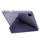 For iPad Pro 11 2022 / 2021 / 2020 / 2018 Deformation Transparent Acrylic Horizontal Flip PU Leather Tablet Case with Multi-folding Holder & Sleep / Wake-up Function & Pen Slot(Lavender Grey) - 4