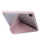 For iPad Pro 11 2022 / 2021 / 2020 / 2018 Deformation Transparent Acrylic Horizontal Flip PU Leather Tablet Case with Multi-folding Holder & Sleep / Wake-up Function & Pen Slot(Rose Gold) - 4