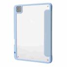 For iPad Pro 11 2022 / 2021 / 2020 / 2018 Deformation Transparent Acrylic Horizontal Flip PU Leather Tablet Case with Multi-folding Holder & Sleep / Wake-up Function & Pen Slot(Baby Blue) - 3