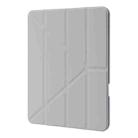 For iPad Pro 11 2022 / 2021 / 2020 / 2018 Deformation Transparent Acrylic Horizontal Flip PU Leather Tablet Case with Multi-folding Holder & Sleep / Wake-up Function & Pen Slot(Grey) - 2