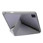 For iPad Pro 11 2022 / 2021 / 2020 / 2018 Deformation Transparent Acrylic Horizontal Flip PU Leather Tablet Case with Multi-folding Holder & Sleep / Wake-up Function & Pen Slot(Grey) - 4