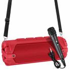New Rixing NR-6013M Bluetooth 5.0 Portable Outdoor Karaoke Wireless Bluetooth Speaker with Microphone & Shoulder Strap(Red) - 1