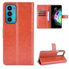 For Motorola Edge 20 Crazy Horse Texture Horizontal Flip Leather Case with Holder & Card Slots & Lanyard(Brown) - 1