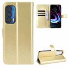 For Motorola Edge 2021 Crazy Horse Texture Horizontal Flip Leather Case with Holder & Card Slots & Lanyard(Gold) - 1