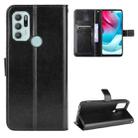 For Motorola Moto G60S Crazy Horse Texture Horizontal Flip Leather Case with Holder & Card Slots & Lanyard(Black) - 1