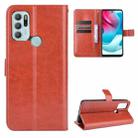 For Motorola Moto G60S Crazy Horse Texture Horizontal Flip Leather Case with Holder & Card Slots & Lanyard(Brown) - 1