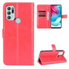 For Motorola Moto G60S Crazy Horse Texture Horizontal Flip Leather Case with Holder & Card Slots & Lanyard(Red) - 1