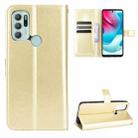 For Motorola Moto G60S Crazy Horse Texture Horizontal Flip Leather Case with Holder & Card Slots & Lanyard(Gold) - 1